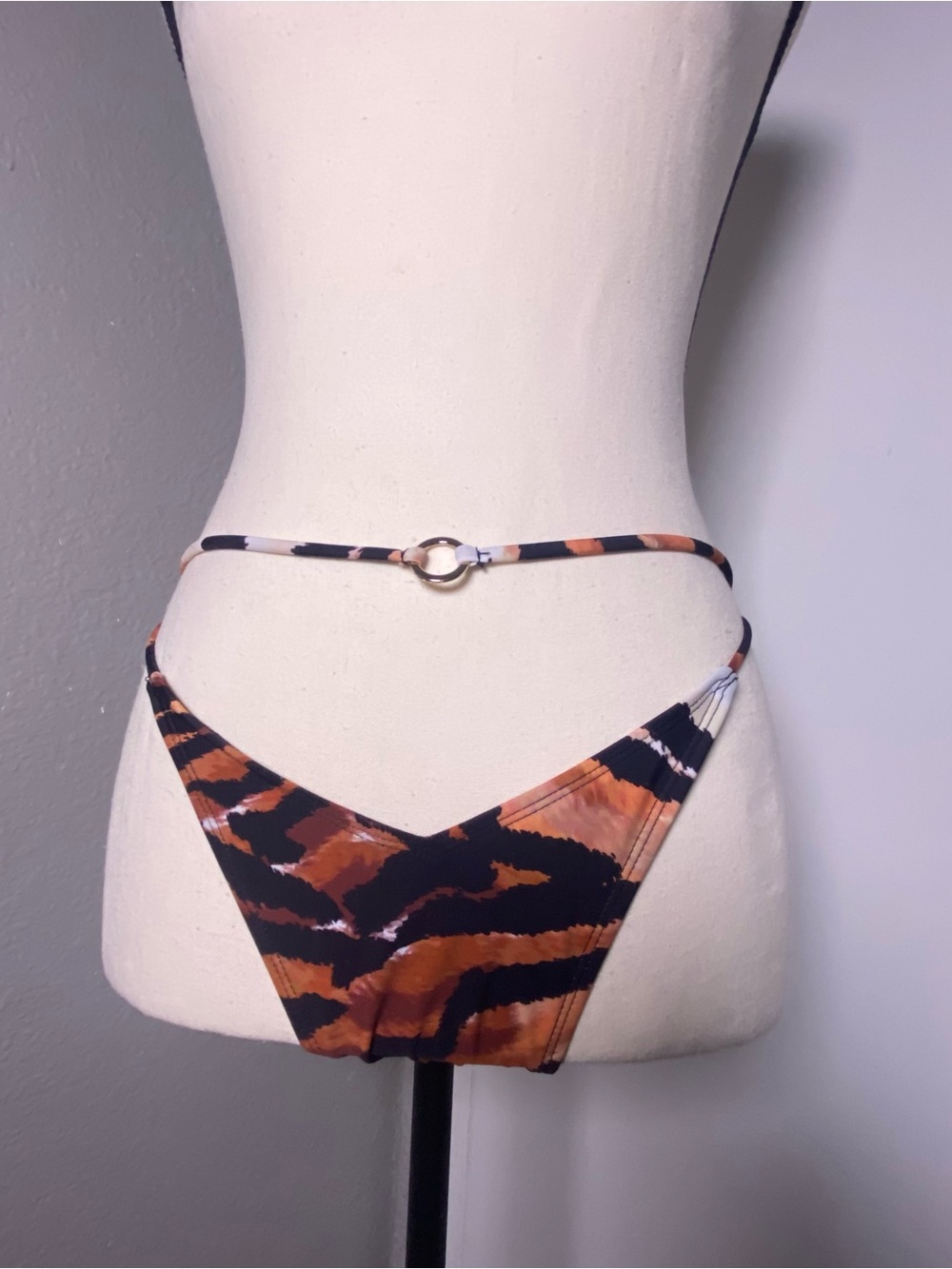 Icon Swim Brown & Black Tiger Stripe Bikini Bottoms Size Small